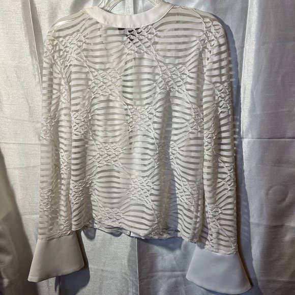 JC Collections-Holiday/Wedding/Party-White long diamond sleeves-Sheer-Jacket - Picture 9 of 9